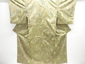 亀甲に花模様織出し西陣お召し着物